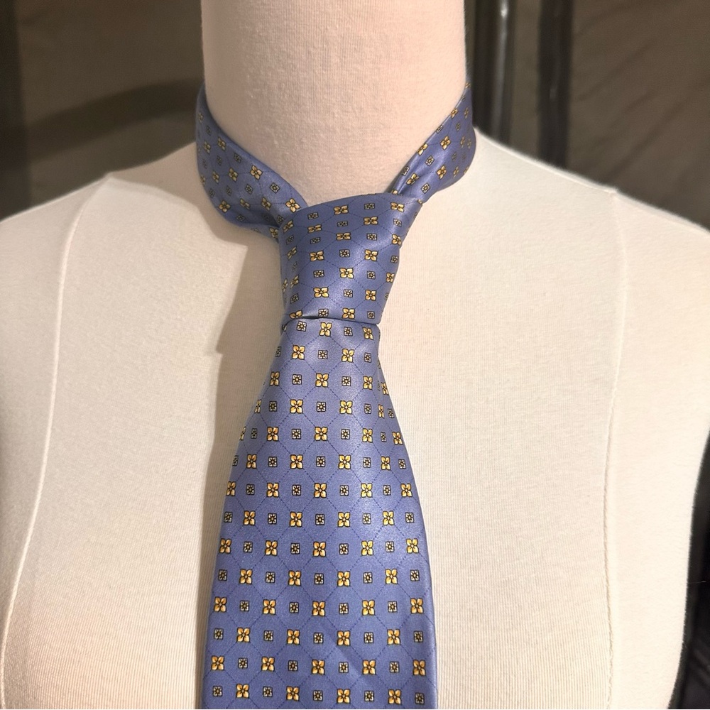Beaufort Rack Men's Tie Blue Multicolor Silk Italy Geometric Print Necktie
